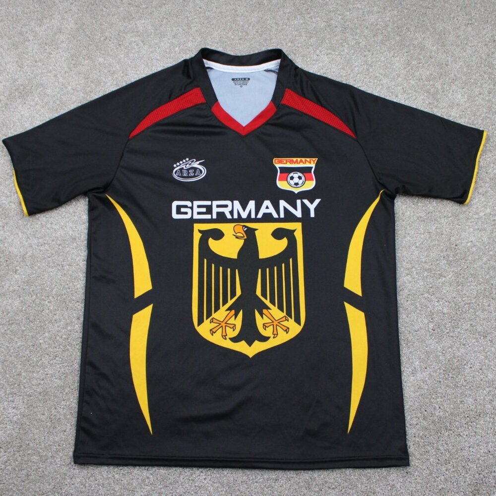 Germany Fifa World Cup 2006 Shirt Mens Medium Black Arza V Neck‎ S/S Pullover